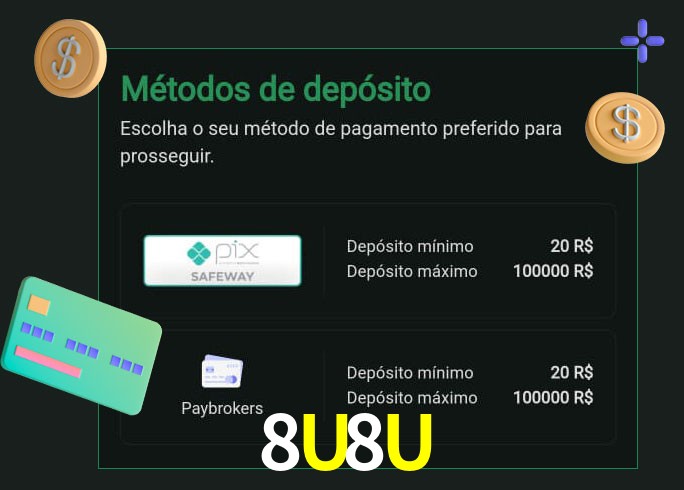 O cassino 8U8U oferece uma grande variedade de métodos de pagamento